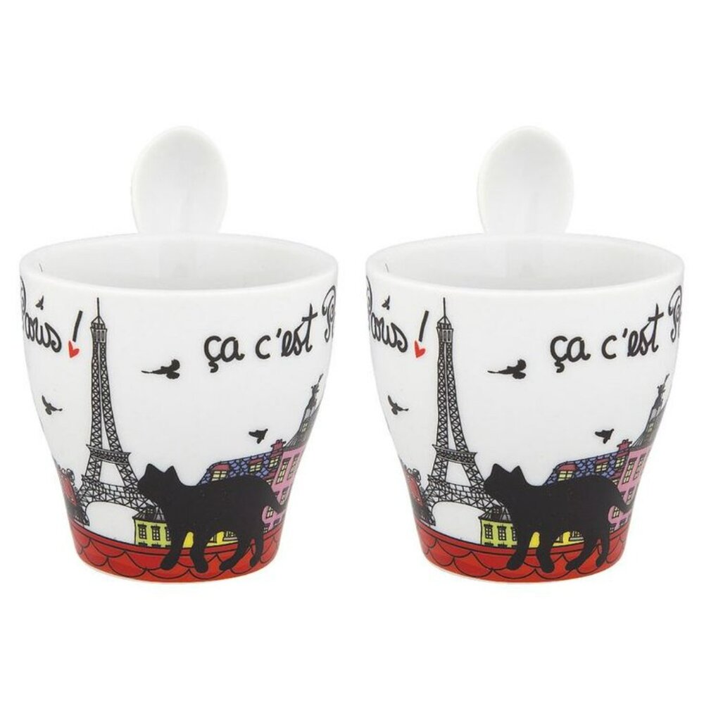 Disney Parks Epcot Paris mini mug set with spoons (2 sets)